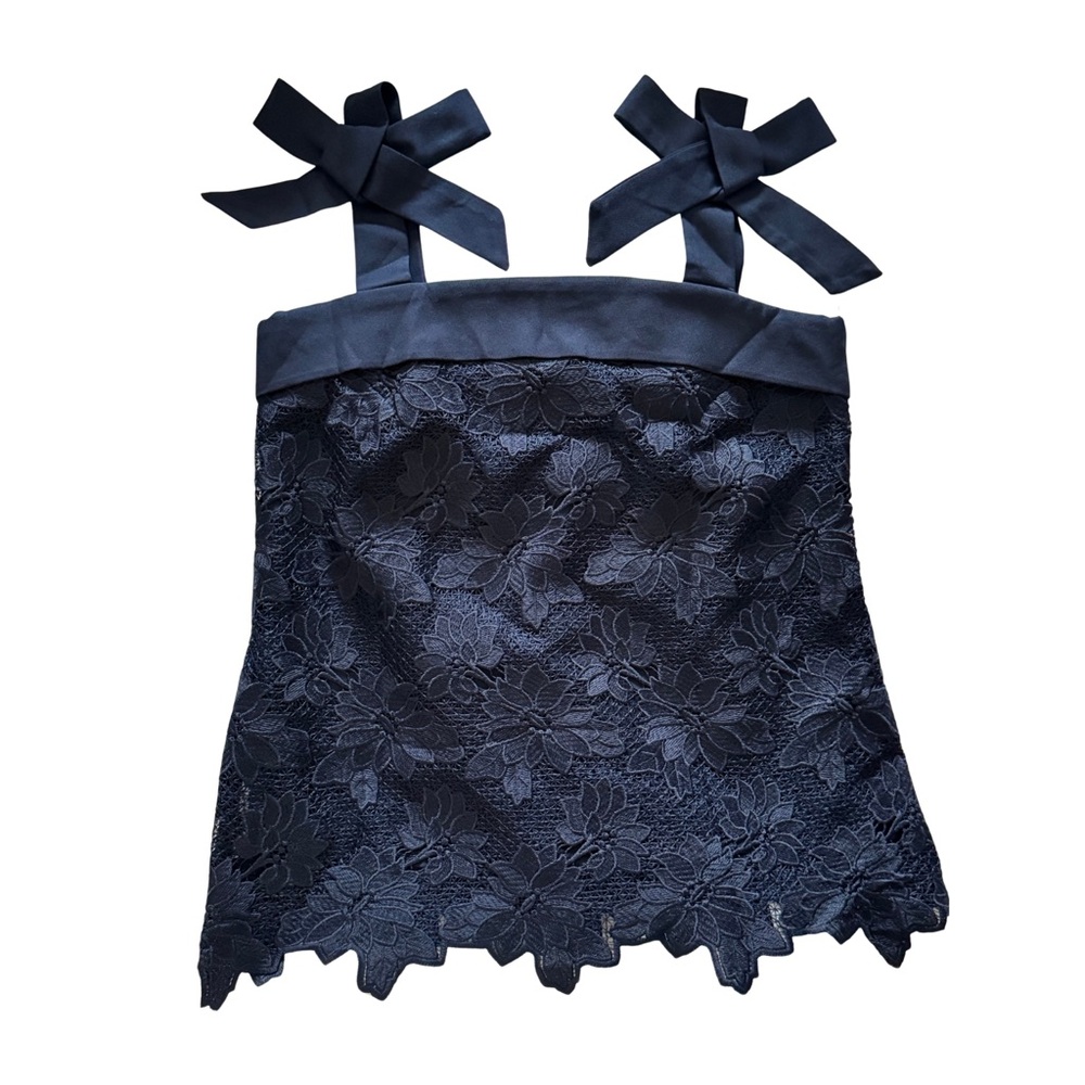 Banana Republic Dark Blue Lace Embellished Bustier Top